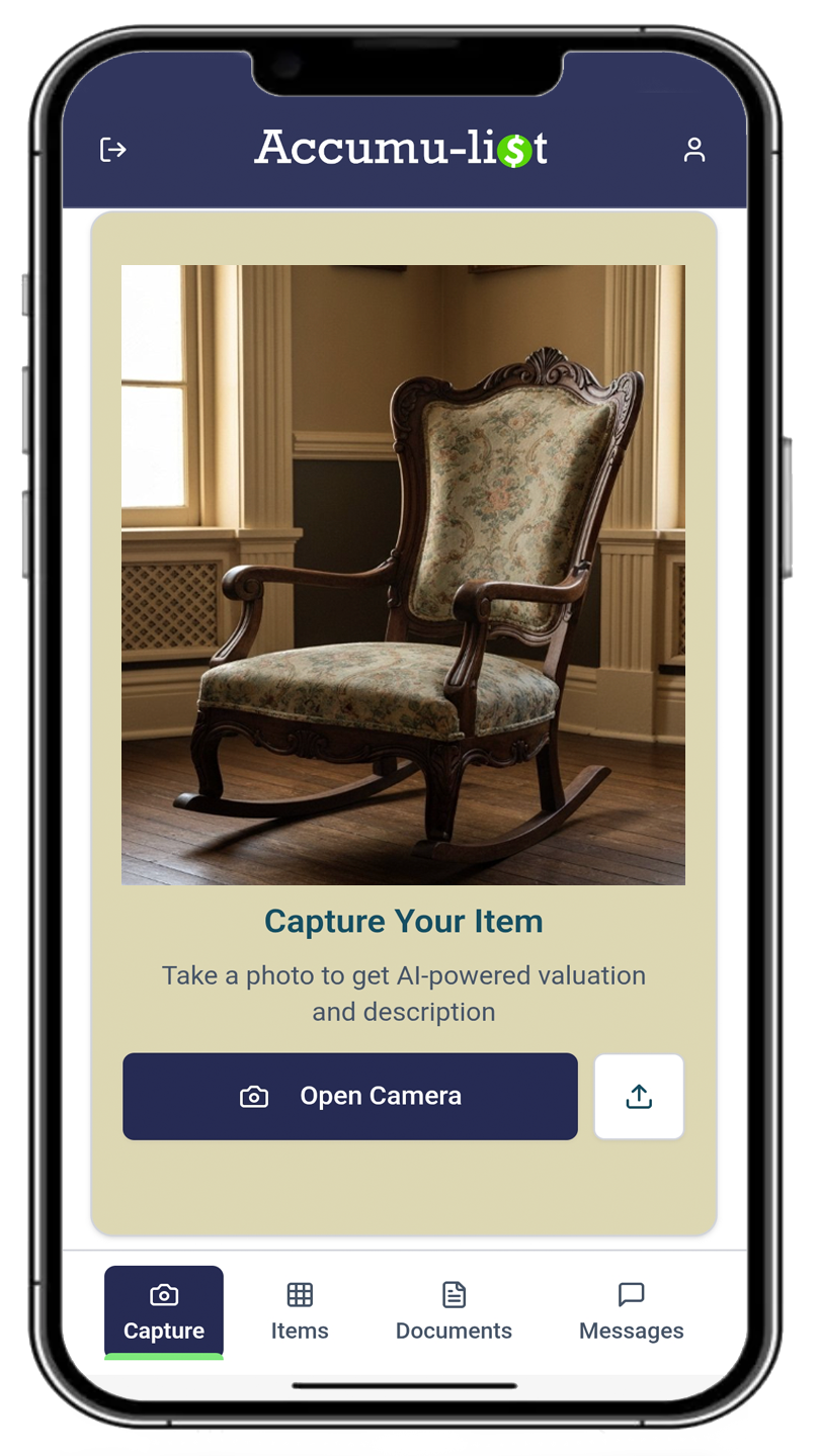 Accumulist App Capture Interface